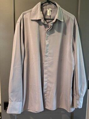 Praise Hymn Shirt Mens XL Grey Long Sleeve Casual Button Up USA